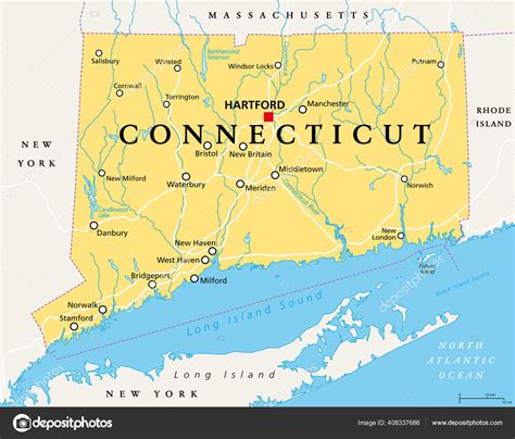 Connecticut Political Map Capital Hartford State Connecticut