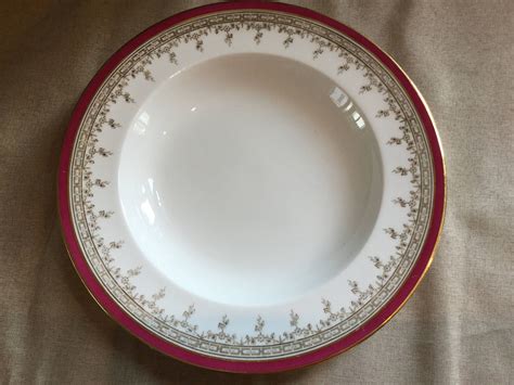 Cauldon china england plate florals & gold trim 8 7/8 mint condition! Antique Cauldon England Cranberry and Gold Soup Bowl ...