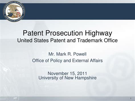 Ppt Patent Prosecution Highway United States Patent And Trademark