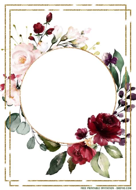 Free Printable Floral Frame Invitation Templates For Any