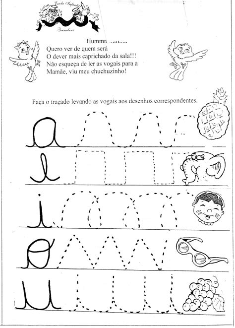 Letra Cursiva Atividades De Coordenação Motora Com Vogais D98