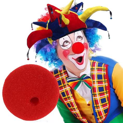 1pcs Cosplay Clown Hat 10pcs Red Clown Nose For Adult Child Halloween