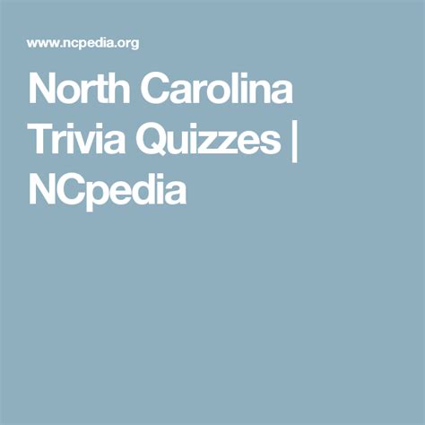 North Carolina Trivia Quizzes Ncpedia North Carolina Trivia