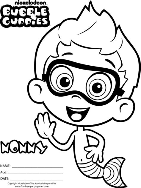 Get hold of these coloring sheets that are full of pictures and involve your kid in painting them. Nonny Bubble Guppies Coloring Pages Wallpaper HD | Bubble ...