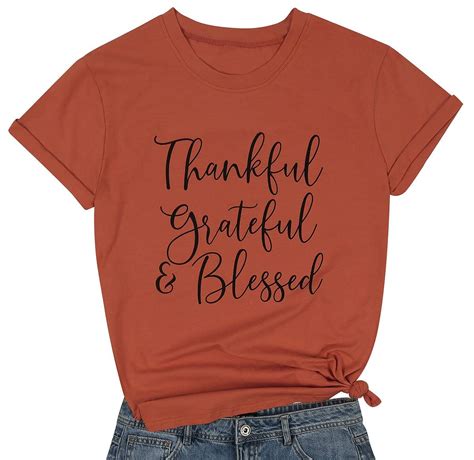buy fayaleq thankful grateful blessed thanksgiving shirt for women