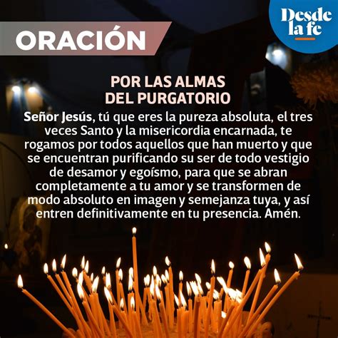 Oración por las ánimas o almas del Purgatorio | Desde la Fe