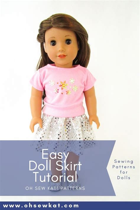 diy a simple sparkly doll skirt oh sew kat in 2021 american girl doll clothes patterns