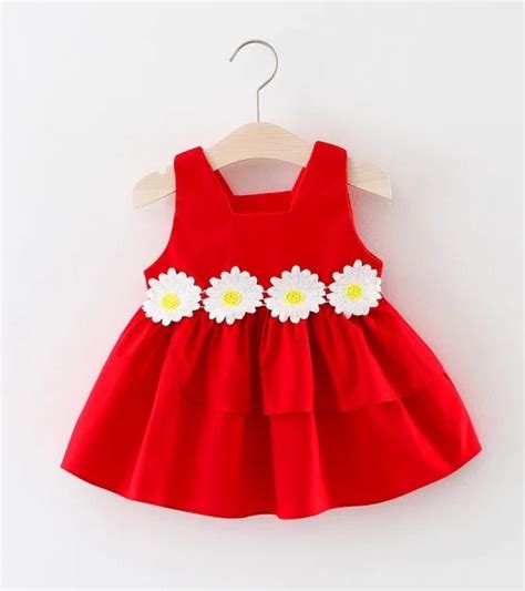 Flower New Sleeveless Newborn Dresses For Baby Girls Summer Birthday