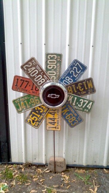 This is why why it's highly recommended to be sure that you have all the furnishings pieces which you are required, they enhance one with another, and that give you conveniences. Old license plates and hub cap flower | Plate art, License ...