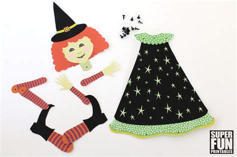 Paper Witch With Moving Arms And Legs Super Fun Printables