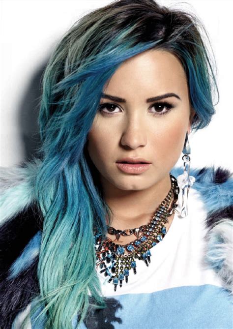 Demi Lovato Blue Hair Neon Lights