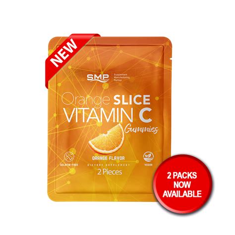 Private Label Vitamin C Gummy Slices Natural Orange Flavor Non Gmo