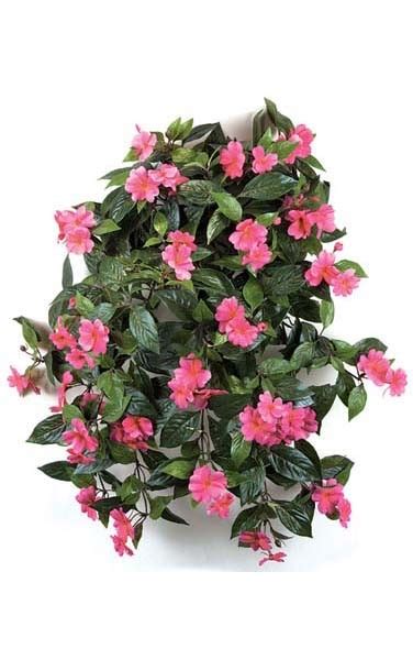 earthflora fabulous faux flowering collection 27 hanging impatiens cerise