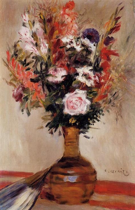 Pierre Auguste Renoir Roses In A Vase 1872 Renoir Paintings