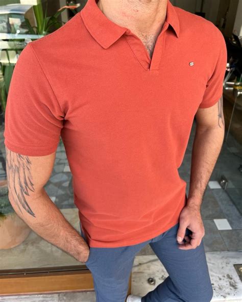 Gentwith Miami Orange Slim Fit Polo T Shirt Gent With