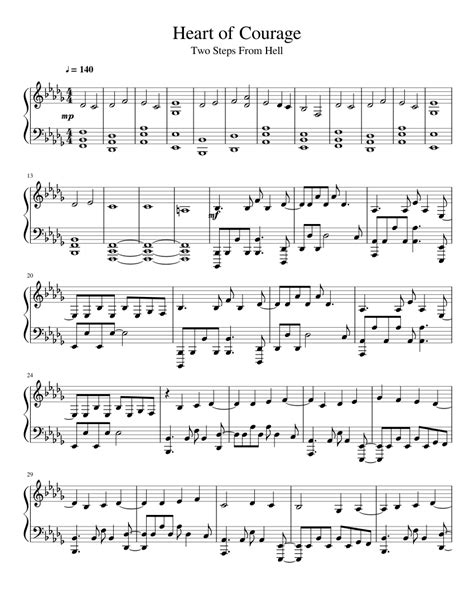 One of the most obvious songs about bravery is sara bareilles' 2013 hit titled, 'brave'. Heart of Courage Sheet music for Piano | Download free in ...