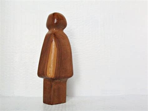 Mid Century Modern Wood Carving Danish Modern Sculpture Woman