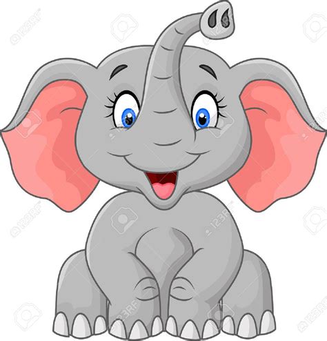 Nette Elephant Cartoon Sitzen Standard Bild 38817197 Cute Elephant