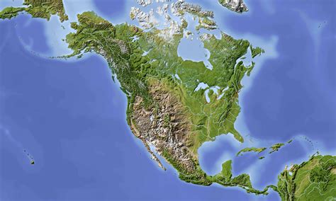 Physical Map Of North America Map