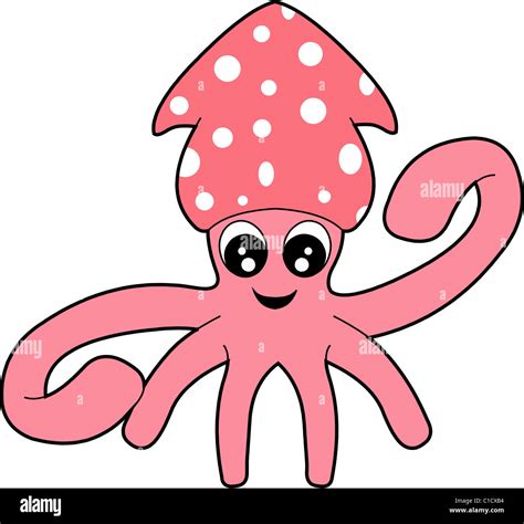 Cute Squid Cartoon Character Stock Photo Alamy