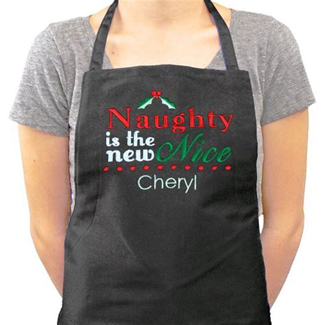 Naughty Or Nice Personalized Apron Personalized Christmas Aprons