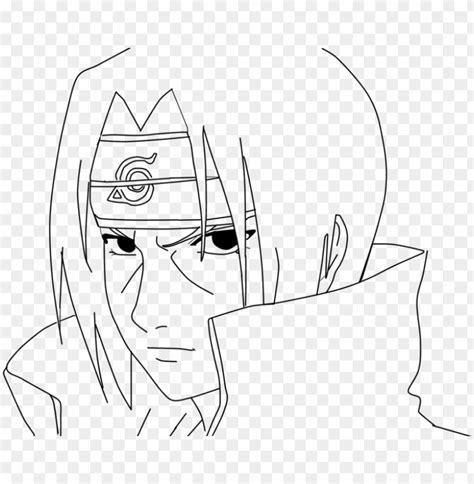 Itachi Uchiha Lineart By Misachan On Deviantart Step By Step Drawing Of Itachi Uchiha PNG