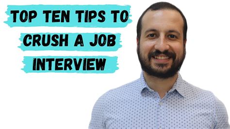 Top Ten Tips To Crush A Job Interview Youtube