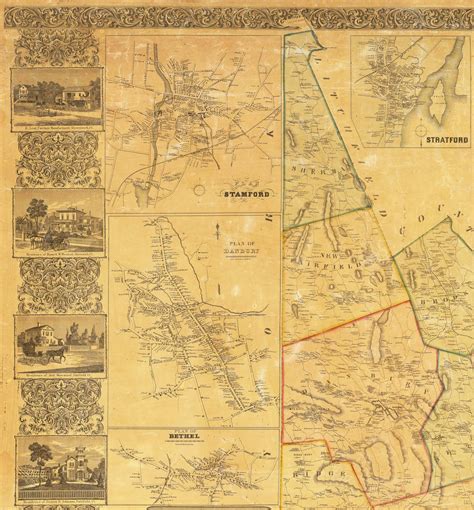 Monumental Wall Map Of Fairfield County Connecticut Rare And Antique Maps