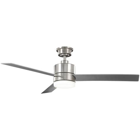 Madison 52 In Integrated Led Brushed Nickel Ceiling Fan With Light And