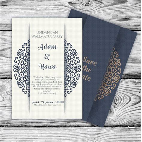 Contoh Undangan Pernikahan Islami Digital Dalam File Word Yang
