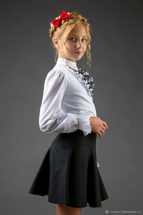 Школьные блузки для девочек Bl 133 купить онлайн на Ярмарке Мастеров G8d1nru Блузки