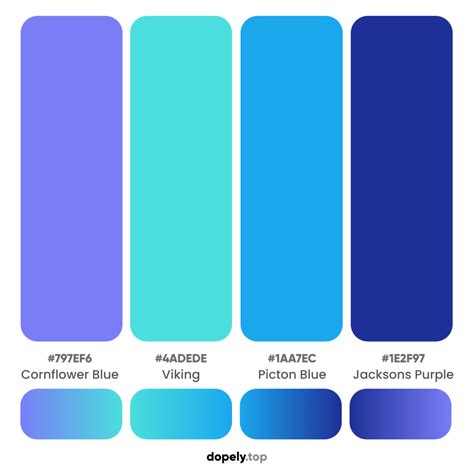 Blue Color Palette Inspirations With Names Hex Codes Inside Colors