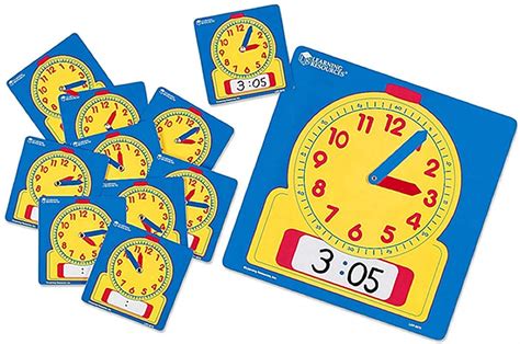 Learning Resources Write And Wipe Clocks Classroom Set Laminated Dry