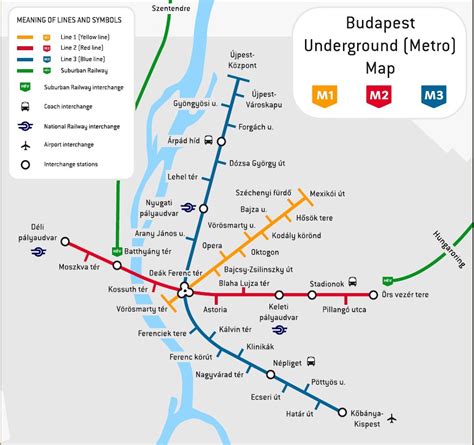 Detailed Metro Map Of Budapest City Budapest City Detailed Metro Map