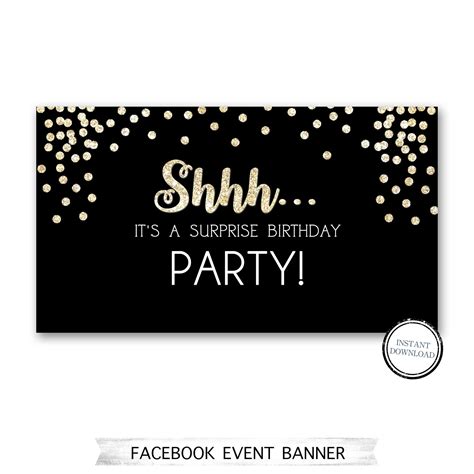 Facebook Event Page Banner Surprise Birthday Party | Etsy