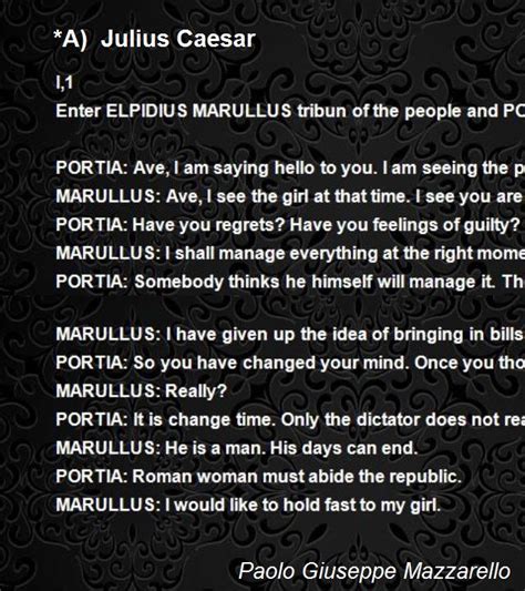 A Julius Caesar Poem By Paolo Giuseppe Mazzarello Poem