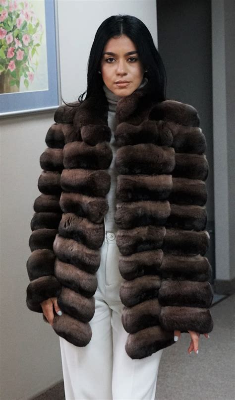 Cocoa Dyed Chinchilla Jacket Marc Kaufman Furs