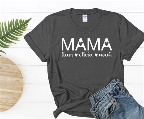 Personalised Mama T Shirt Custom Mothers Day Shirt Funny Etsy