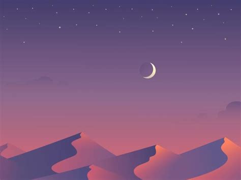 Desert Night Illustration Wallpaper Hd Minimalist 4k