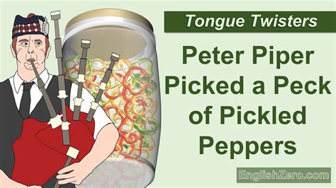 Tongue Twister 5 Peter Piper Picked A Peck Of Pickled Peppers Youtube