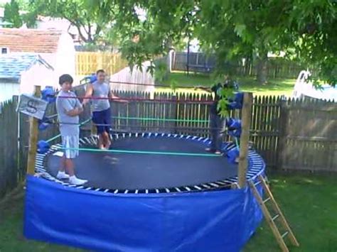 backyard trampoline wrestling ring youtube