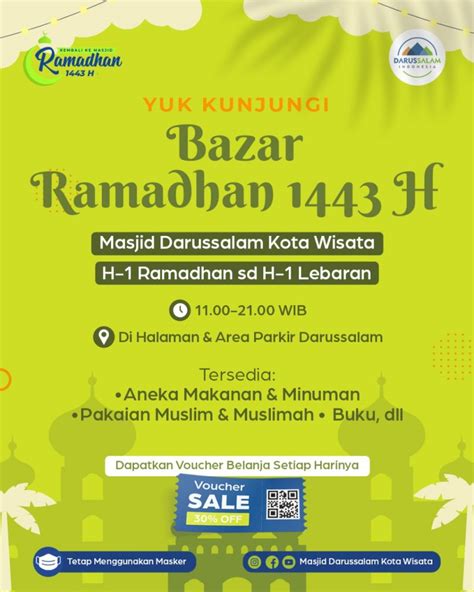 Bazaar Ramadhan 1443 H Masjid Darussalam Kota Wisata Masjid