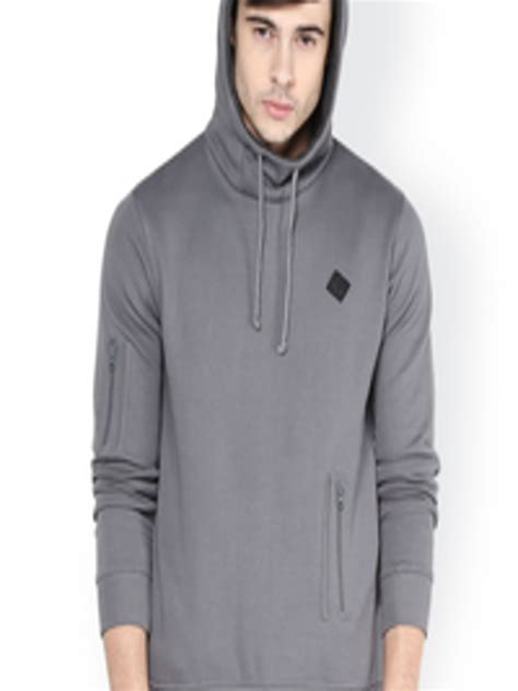 Buy Elaborado Grey Hooded Sweatshirt Sweatshirts For Men 1689006 Myntra
