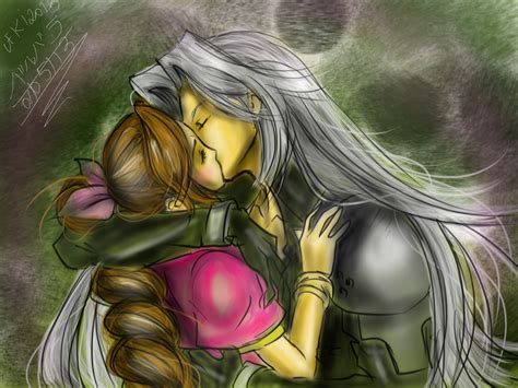 Sephiroth And Aerith Kiss By Uekiodiny On Deviantart