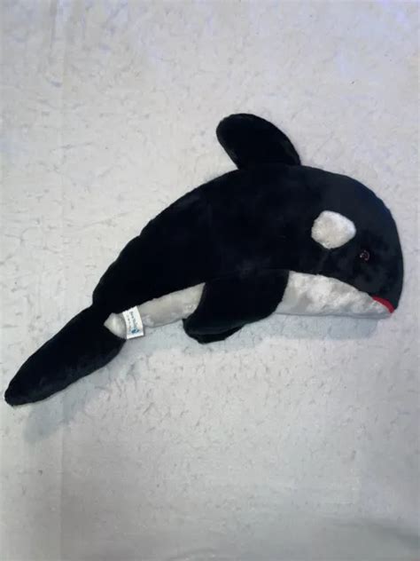 Seaworld Shamu Orca Killer Whale Plush Black White Stuffed Animal Toy