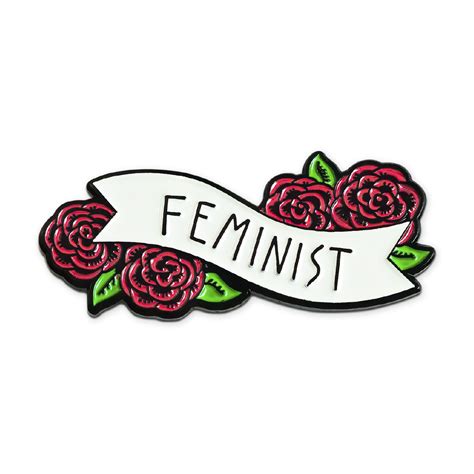 feminist roses lapel pin [1 1 2 wide]