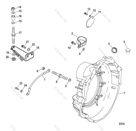 Mercruiser Sterndrive Gas Engines OEM Parts Diagram For Flywheel Housing Transmission Models