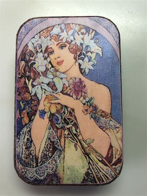 Alphonse Mucha Alamy And Amethyst Altered Tin Alphonse Mucha