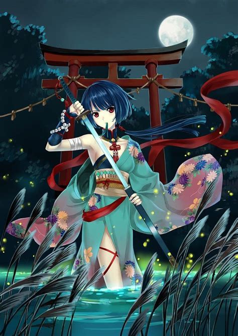 Ninja Kunoichi Shrine Maiden Shrine Maiden Anime Character Art