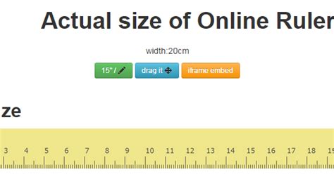 Online Ruler Actual Sizeinch Cm And Draggable Free Online Ruler